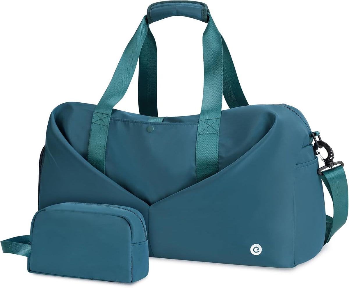 Ceneda 20" Gym Bag for Women with Wet Pocket & Shoe Compartment, Lightweight Duffel Waterproof Carry On Duffle for Travel, Yoga, Overnight (Green)