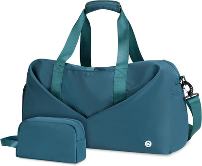 Ceneda 20" Gym Bag for Women with Wet Pocket & Shoe Compartment, Lightweight Duffel Waterproof Carry On Duffle for Travel, Yoga, Overnight (Green)