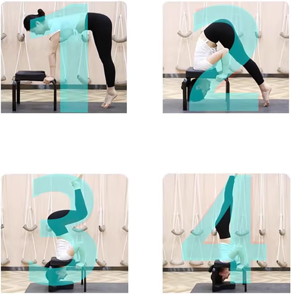 Indoor Yoga Inversion Stool with Removable PU pad, Metal Steel Frame Yoga Inversion Stool, Yoga Inversion Chair, Yoga Inversion Trainer, Iyengar Yoga Chair