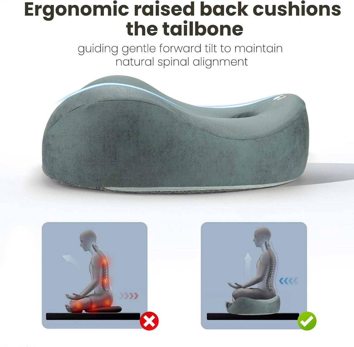 Meditation Cushion Memory Foam Floor Pillow for Cross Legged Sitting