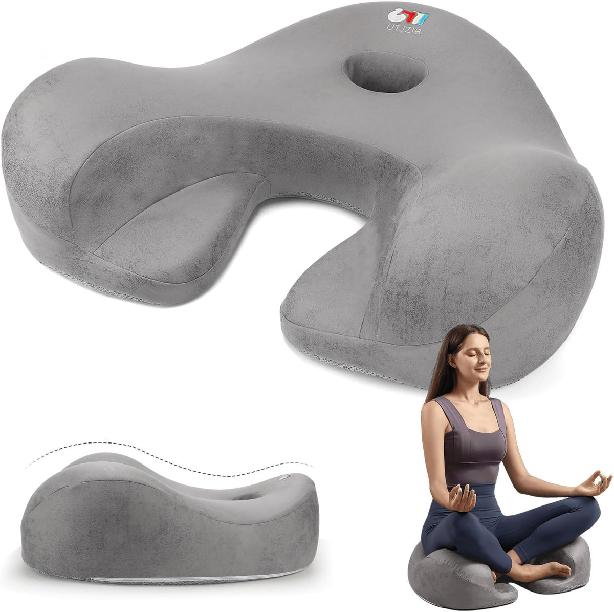 Meditation Cushion Memory Foam Floor Pillow for Cross Legged Sitting