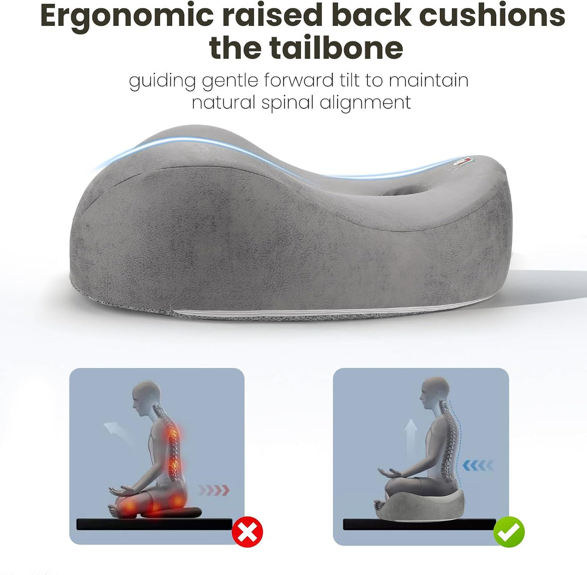 Meditation Cushion Memory Foam Floor Pillow for Cross Legged Sitting