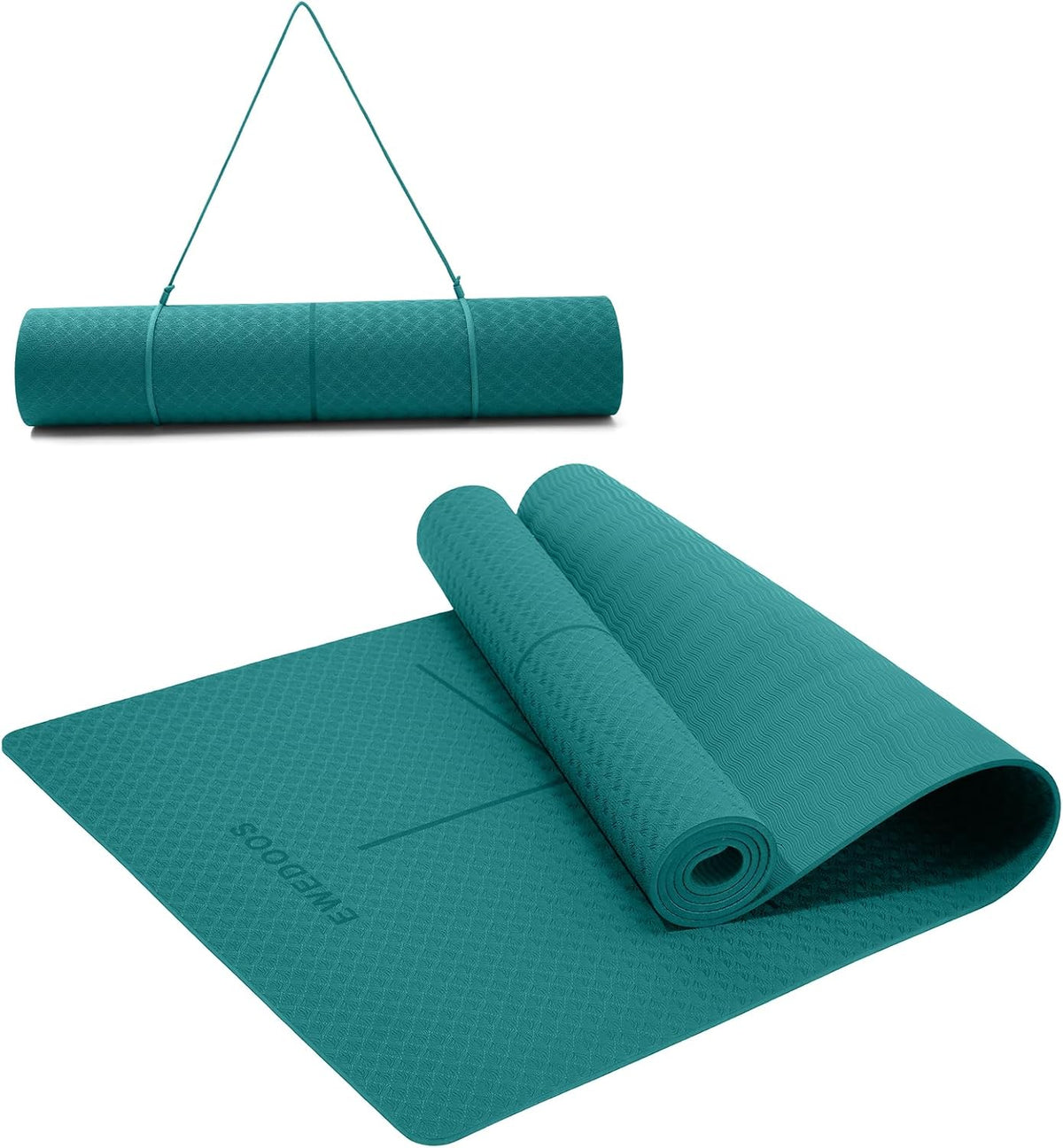 Eco Friendly Yoga Mat with Alignment Marks TPE Yoga Mat Non Slip Hot Yoga Mat Thick 1/4'' Anti-Tear Surfaces Exercise Mats for Home Workout Fitness Pilates