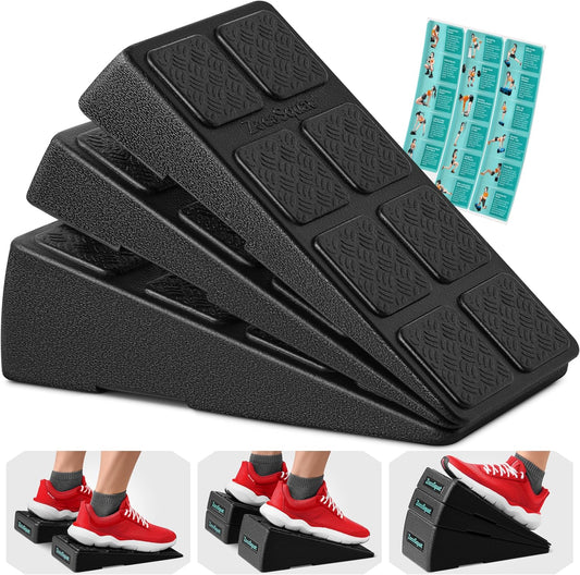 Squat Wedge Block Set of 3/5 - 960 LBS Capacity - Slant Board for Calf Stretching with 5 Stackable Angles - Calf Stretcher Slant Board - Workout Equipment - EPP Material for Exercise Equipment & Physical Therapy