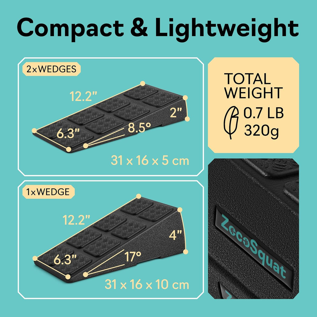 Squat Wedge Block Set of 3/5 - 960 LBS Capacity - Slant Board for Calf Stretching with 5 Stackable Angles - Calf Stretcher Slant Board - Workout Equipment - EPP Material for Exercise Equipment & Physical Therapy