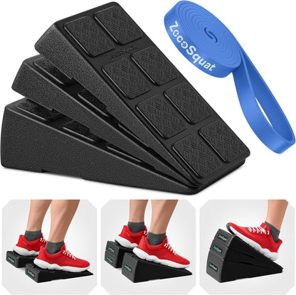 Squat Wedge Block Set of 3/5 - 960 LBS Capacity - Slant Board for Calf Stretching with 5 Stackable Angles - Calf Stretcher Slant Board - Workout Equipment - EPP Material for Exercise Equipment & Physical Therapy