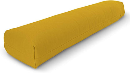 Pranayama Yoga Bolster - Expand Chest for Deeper Breath Work, Made in USA with Eco-Friendly Materials - Studio Grade Firm Pranayama Support Cushion - Natural Cotton, Hemp or Vinyl, 27"L x 6"W x 5"H