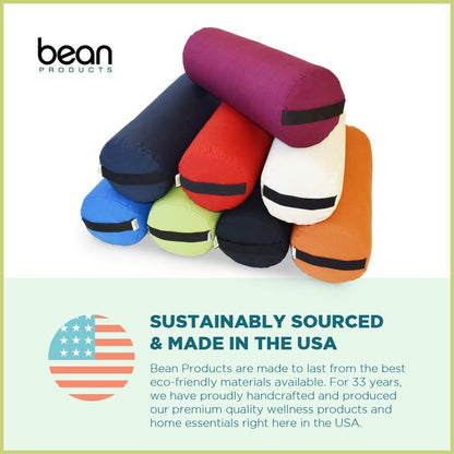 Pranayama Yoga Bolster - Expand Chest for Deeper Breath Work, Made in USA with Eco-Friendly Materials - Studio Grade Firm Pranayama Support Cushion - Natural Cotton, Hemp or Vinyl, 27"L x 6"W x 5"H