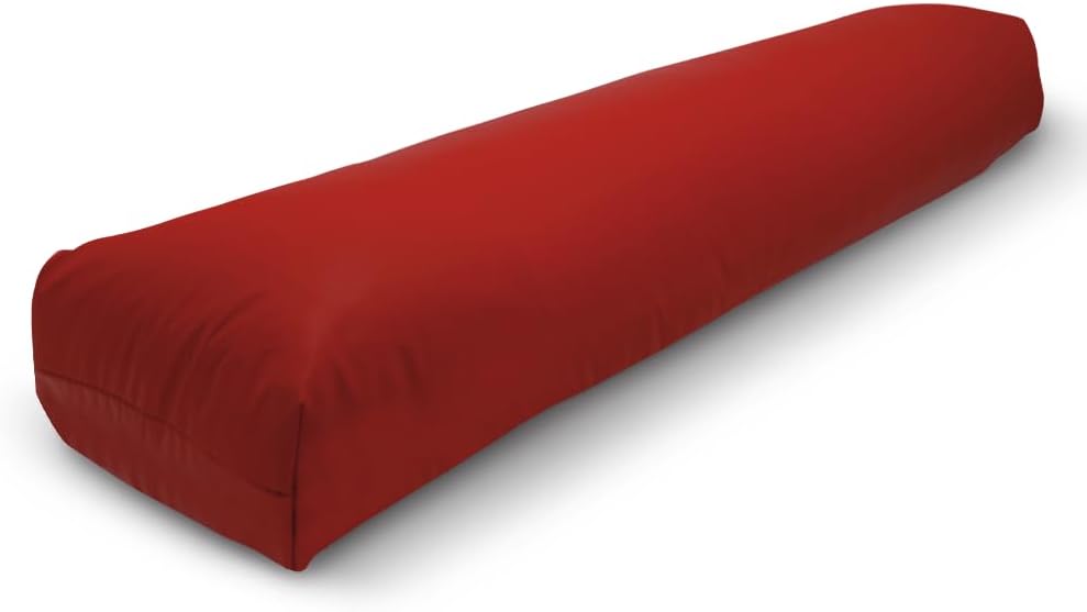 Pranayama Yoga Bolster - Expand Chest for Deeper Breath Work, Made in USA with Eco-Friendly Materials - Studio Grade Firm Pranayama Support Cushion - Natural Cotton, Hemp or Vinyl, 27"L x 6"W x 5"H