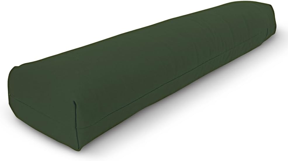 Pranayama Yoga Bolster - Expand Chest for Deeper Breath Work, Made in USA with Eco-Friendly Materials - Studio Grade Firm Pranayama Support Cushion - Natural Cotton, Hemp or Vinyl, 27"L x 6"W x 5"H