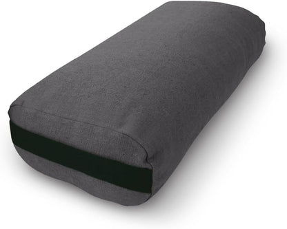 Pranayama Yoga Bolster - Expand Chest for Deeper Breath Work, Made in USA with Eco-Friendly Materials - Studio Grade Firm Pranayama Support Cushion - Natural Cotton, Hemp or Vinyl, 27"L x 6"W x 5"H