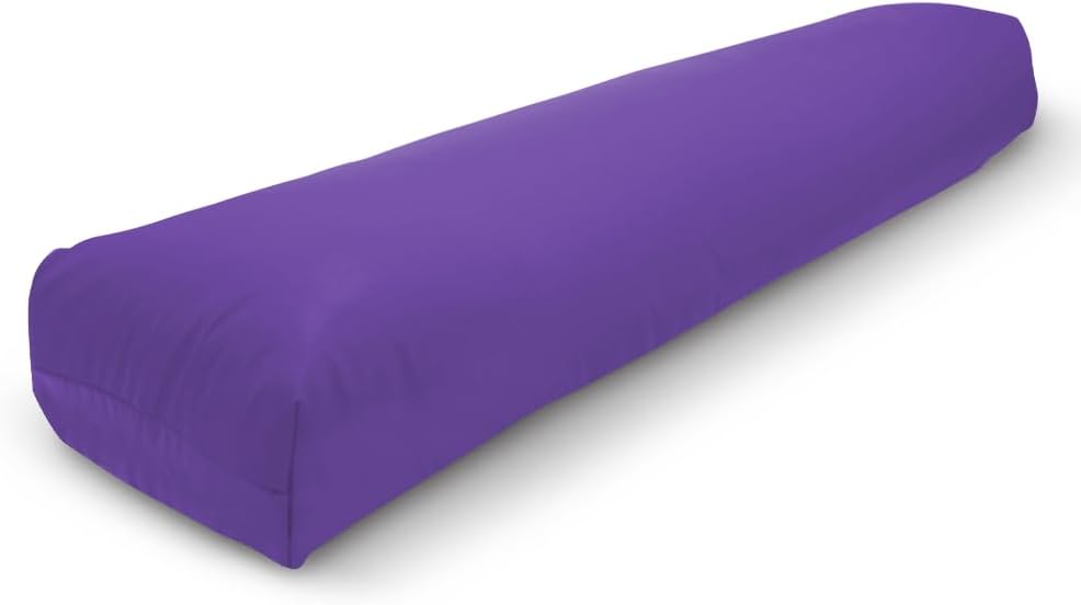 Pranayama Yoga Bolster - Expand Chest for Deeper Breath Work, Made in USA with Eco-Friendly Materials - Studio Grade Firm Pranayama Support Cushion - Natural Cotton, Hemp or Vinyl, 27"L x 6"W x 5"H
