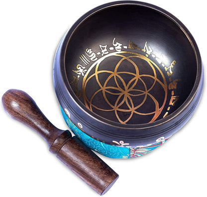 Tibetan Singing Bowl Set Brass - Master Healing Grade - Authentic Handcrafted Sound Bowl
