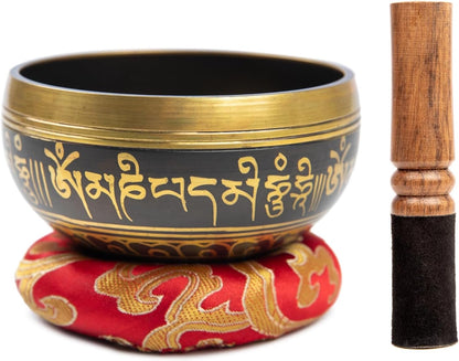 Tibetan Singing Bowl Set Brass - Master Healing Grade - Authentic Handcrafted Sound Bowl