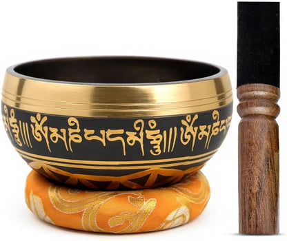 Tibetan Singing Bowl Set Brass - Master Healing Grade - Authentic Handcrafted Sound Bowl