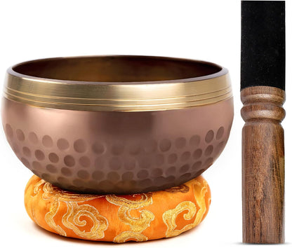 Tibetan Singing Bowl Set Brass - Master Healing Grade - Authentic Handcrafted Sound Bowl