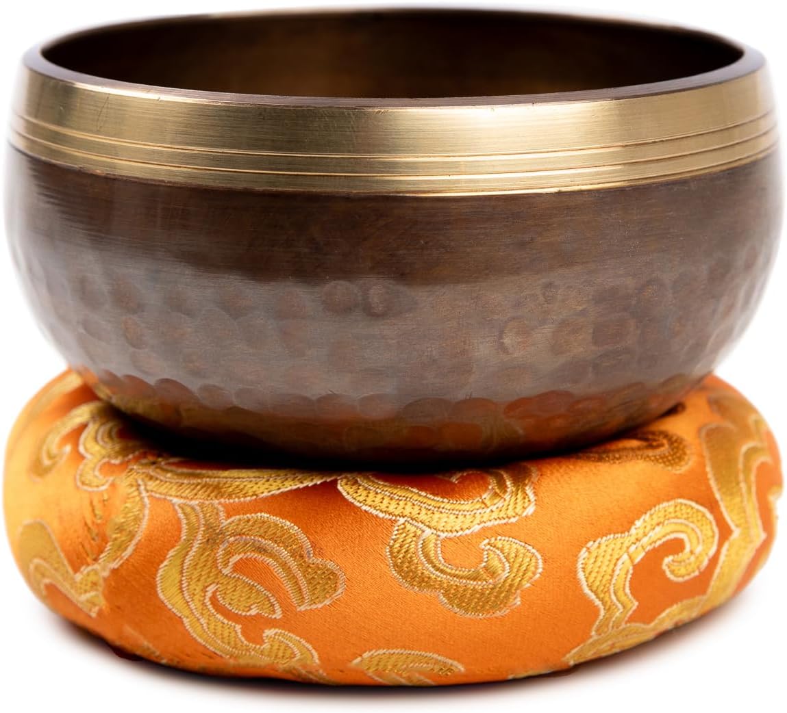 Tibetan Singing Bowl Set Brass - Master Healing Grade - Authentic Handcrafted Sound Bowl