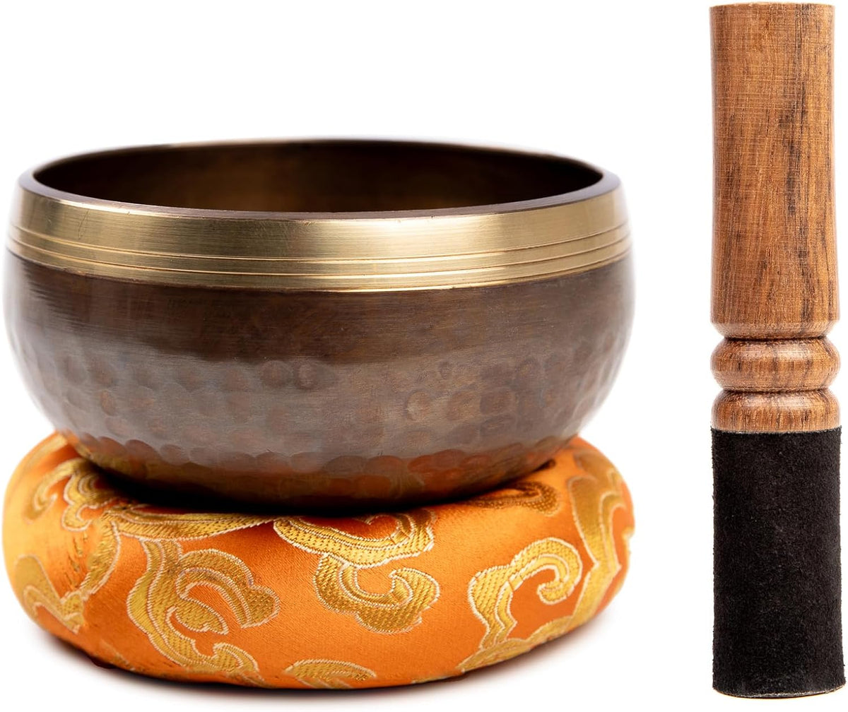 Tibetan Singing Bowl Set Brass - Master Healing Grade - Authentic Handcrafted Sound Bowl