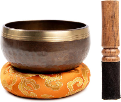 Tibetan Singing Bowl Set Brass - Master Healing Grade - Authentic Handcrafted Sound Bowl