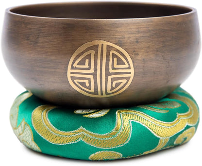 Tibetan Singing Bowl Set Brass - Master Healing Grade - Authentic Handcrafted Sound Bowl