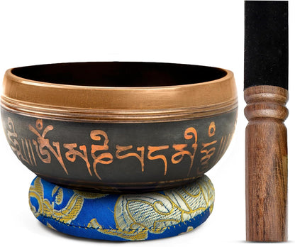 Tibetan Singing Bowl Set Brass - Master Healing Grade - Authentic Handcrafted Sound Bowl