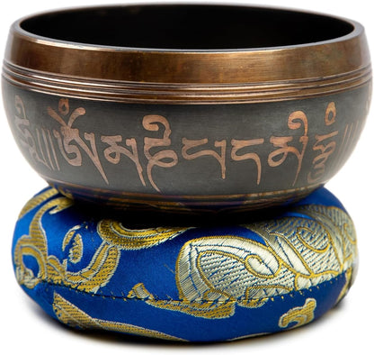 Tibetan Singing Bowl Set Brass - Master Healing Grade - Authentic Handcrafted Sound Bowl
