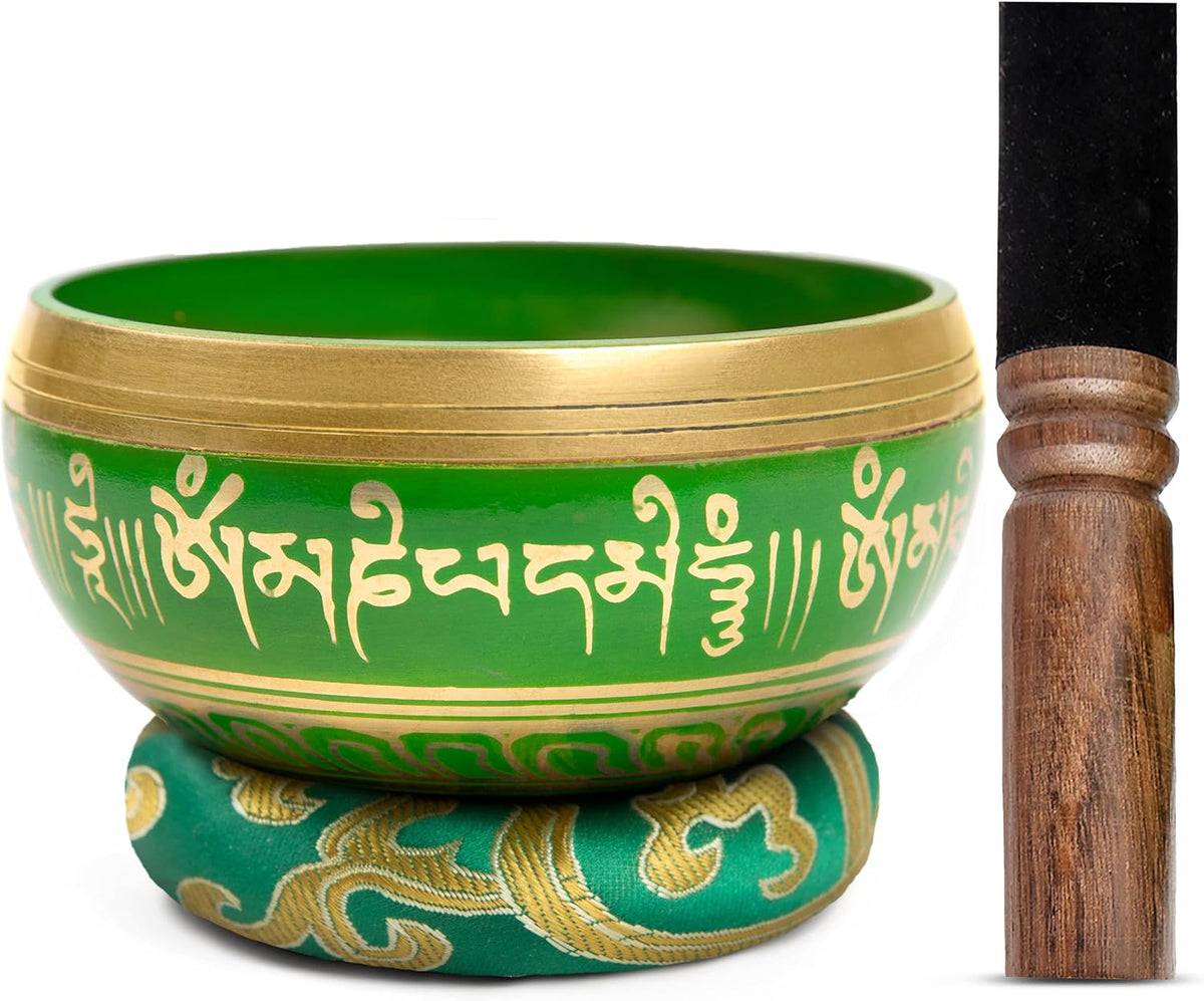 Tibetan Singing Bowl Set Brass - Master Healing Grade - Authentic Handcrafted Sound Bowl