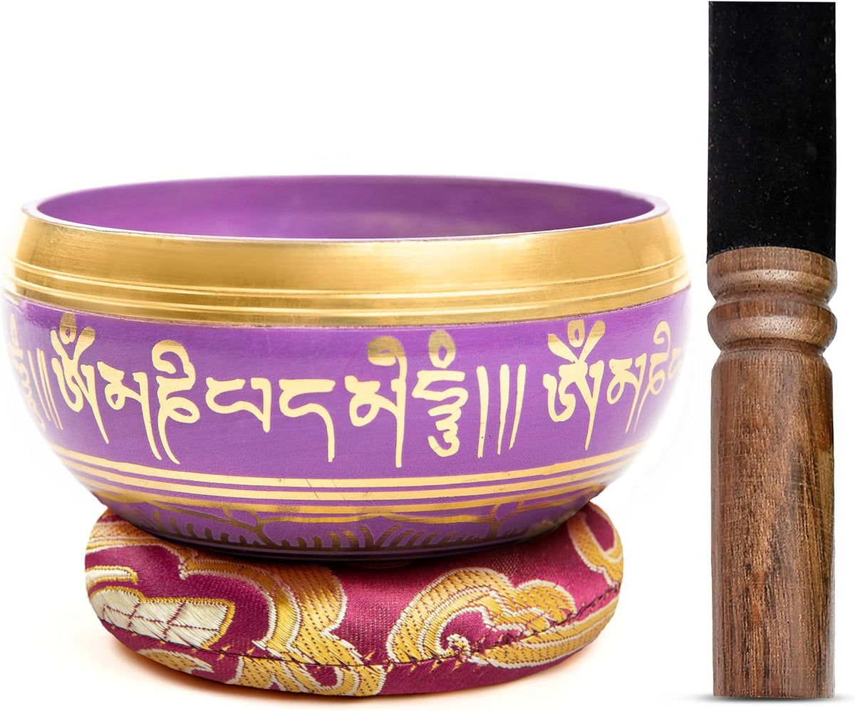 Tibetan Singing Bowl Set Brass - Master Healing Grade - Authentic Handcrafted Sound Bowl