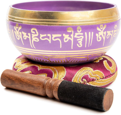 Tibetan Singing Bowl Set Brass - Master Healing Grade - Authentic Handcrafted Sound Bowl