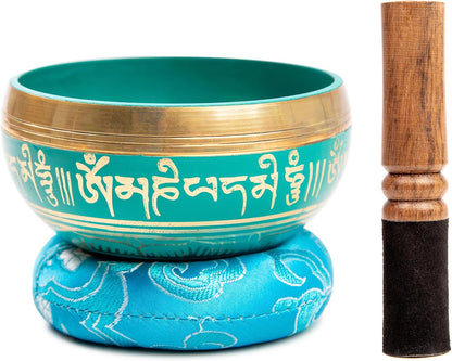 Tibetan Singing Bowl Set Brass - Master Healing Grade - Authentic Handcrafted Sound Bowl