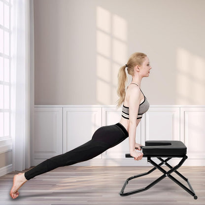 Headstand Bench Foldable Yoga Inversion Chair Shoulderstand Body Trainer Home Exercise Strength Training Tool for Gym Alleviates Fatigue, Practicing Head Inverted, Upend- Load 330lbs