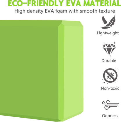 9"x6"x3" Yoga Blocks, Soft Non-Slip Surface Premium Foam Blocks, Supportive, Lightweight, Odor Resistant, Yoga Accessories for Pilates Meditation General Fitness Stretching Toning