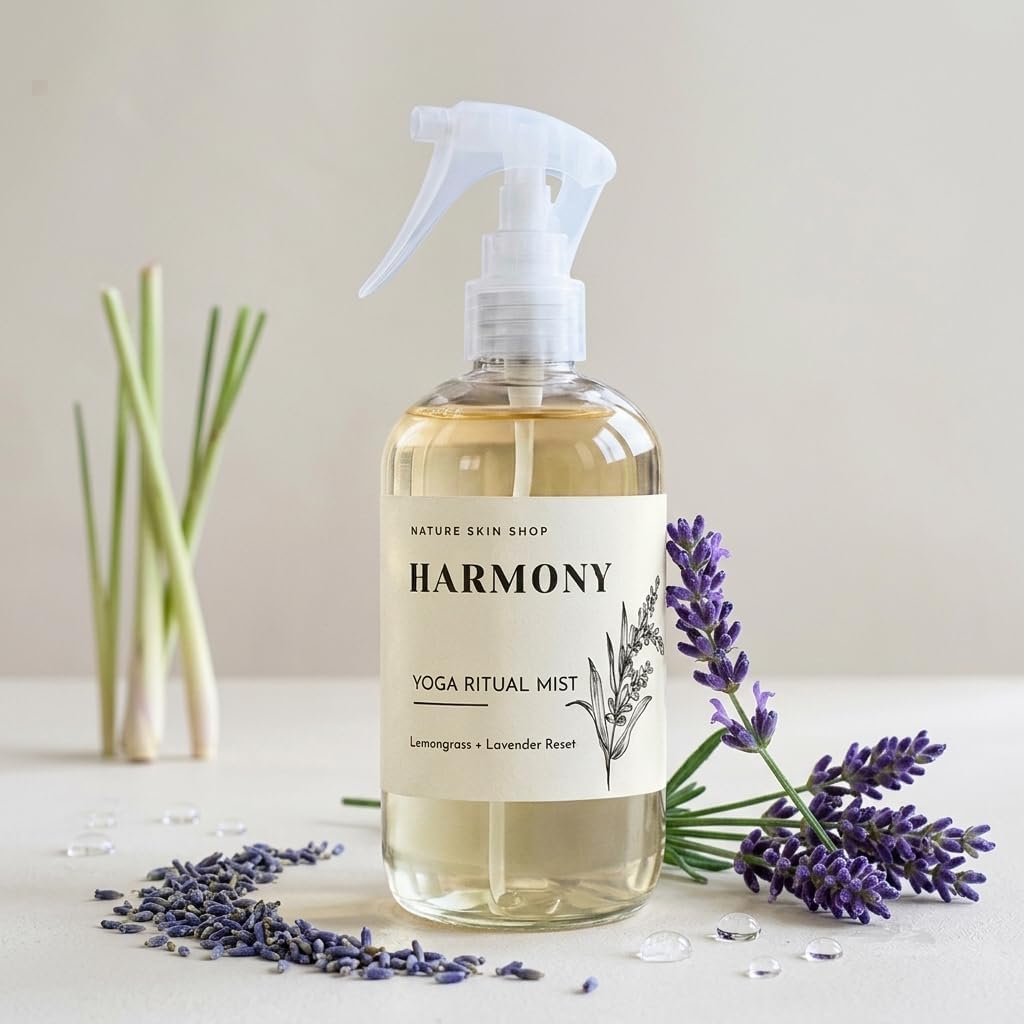 Harmony Lemongrass + Lavender Upward Dog Yoga Mat Cleaner Spray - 8.5 Ounces - for Post-Workout Freshness - Non-Toxic & Non-Slip Formula for All Mats