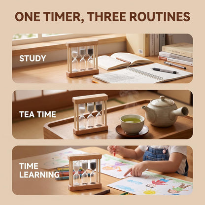 Creative 1/3/5 Minute Wooden Sand Glass Hourglass Timer Clock Home Decor Kitchen Tools Gift for Simple Style