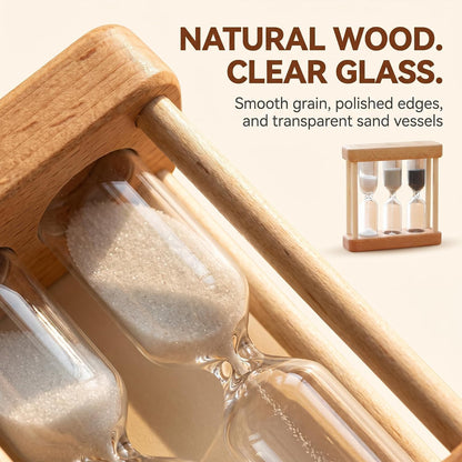 Creative 1/3/5 Minute Wooden Sand Glass Hourglass Timer Clock Home Decor Kitchen Tools Gift for Simple Style