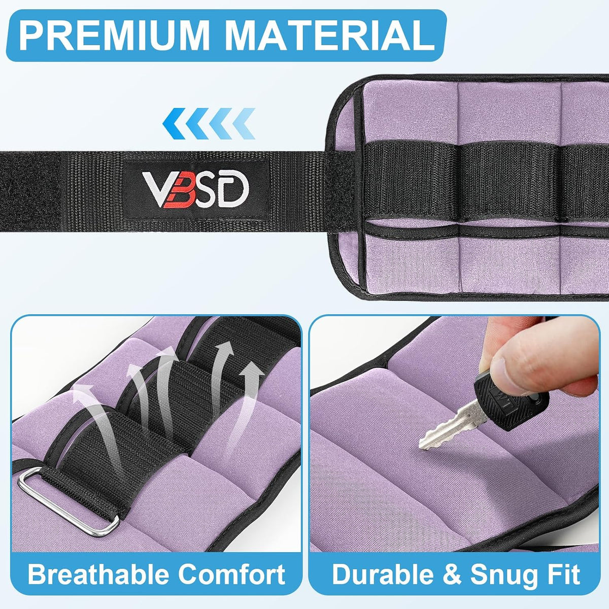 Adjustable Ankle Weights for Women Men,10lb 1 Pair Leg Weight Straps