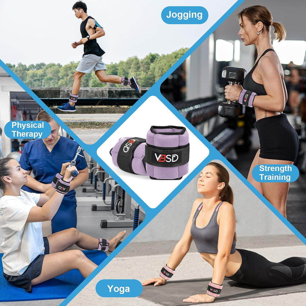 Adjustable Ankle Weights for Women Men,10lb 1 Pair Leg Weight Straps