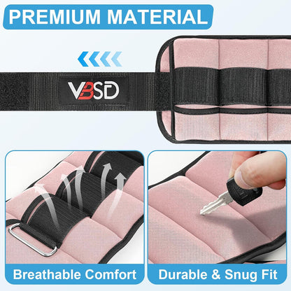 Adjustable Ankle Weights for Women Men,10lb 1 Pair Leg Weight Straps