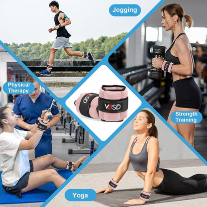 Adjustable Ankle Weights for Women Men,10lb 1 Pair Leg Weight Straps