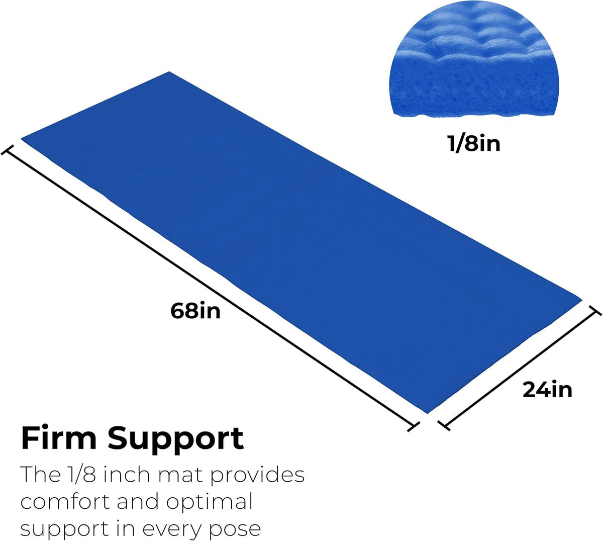 Bulk Yoga Mats, 10 Pack, 4mm Thick, 68x24in