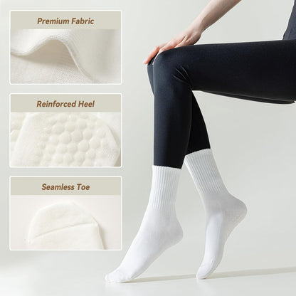 Pilates Socks with Grips for Women, 4 Pairs Non Slip Grippy Socks