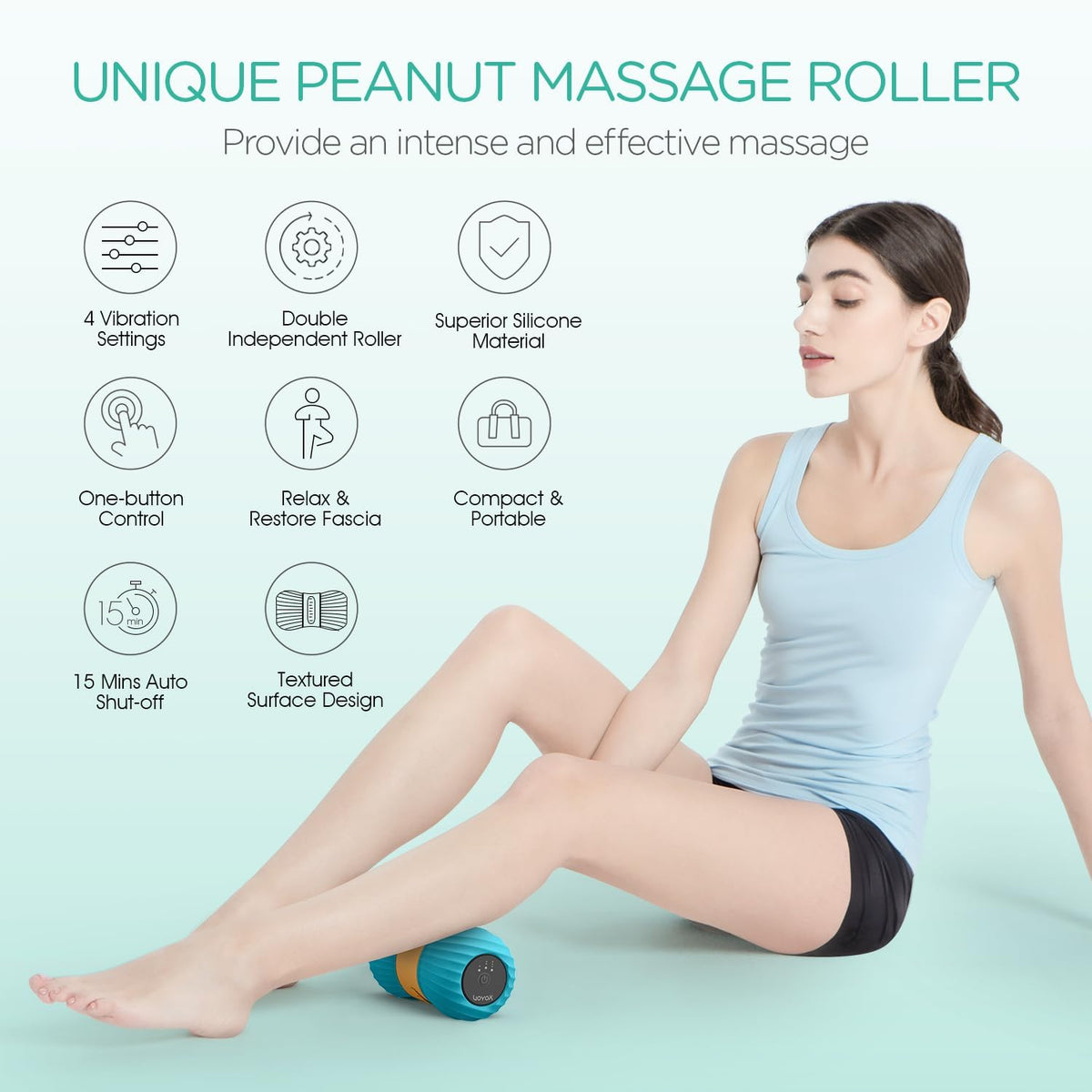 Vibrating Peanut Massage Ball, Electric Deep Tissue Roller