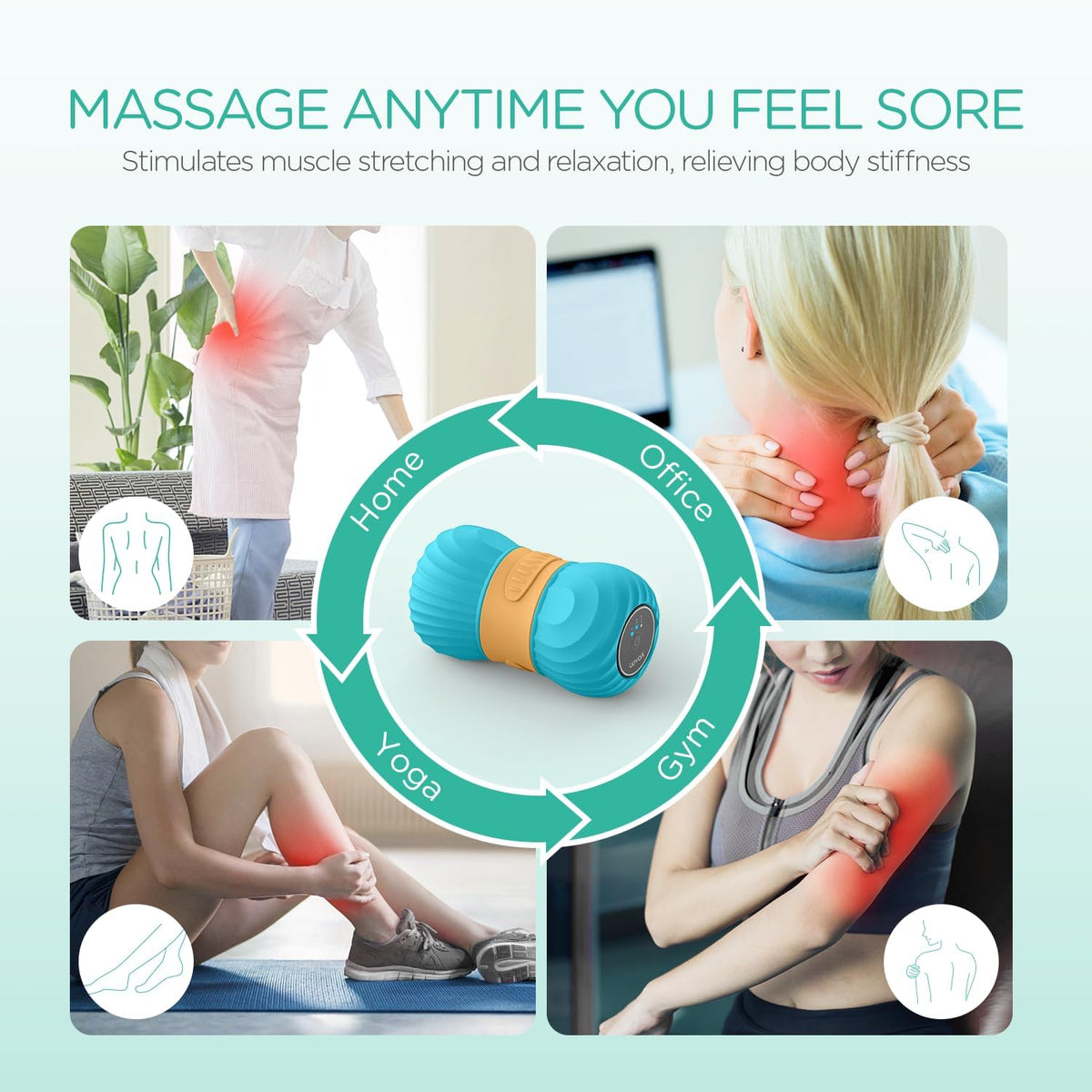 Vibrating Peanut Massage Ball, Electric Deep Tissue Roller