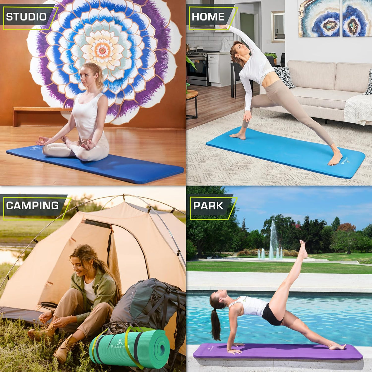 Extra Thick Yoga and Pilates Mat, 71-inch Long High Density Exercise Mat with Comfort Foam and Carrying Strap