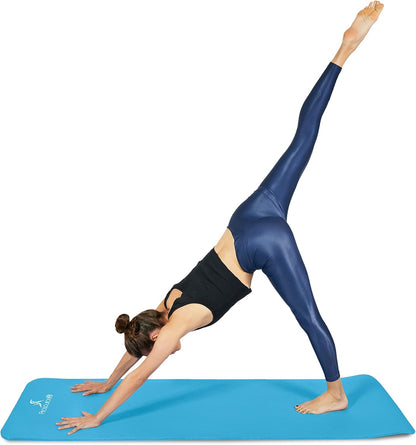 Extra Thick Yoga and Pilates Mat, 71-inch Long High Density Exercise Mat with Comfort Foam and Carrying Strap