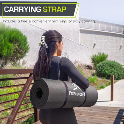 Extra Thick Yoga and Pilates Mat, 71-inch Long High Density Exercise Mat with Comfort Foam and Carrying Strap