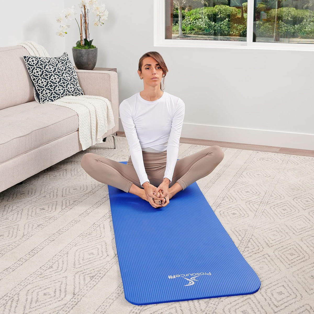 Extra Thick Yoga and Pilates Mat, 71-inch Long High Density Exercise Mat with Comfort Foam and Carrying Strap