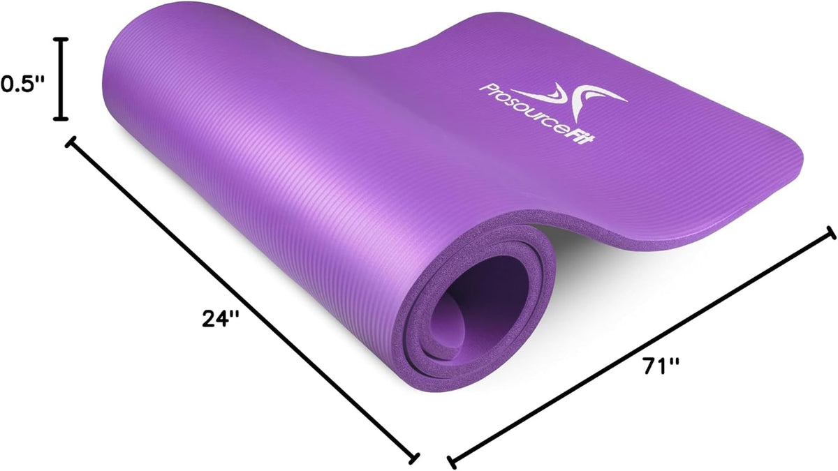 Extra Thick Yoga and Pilates Mat, 71-inch Long High Density Exercise Mat with Comfort Foam and Carrying Strap
