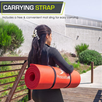 Extra Thick Yoga and Pilates Mat, 71-inch Long High Density Exercise Mat with Comfort Foam and Carrying Strap