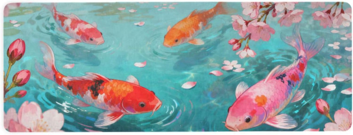 Cherry Blossom kois Fish travel yoga mat for pilates printed, non slip, yoga non slip towel with bags tapete para ejercicio 71x26 inches